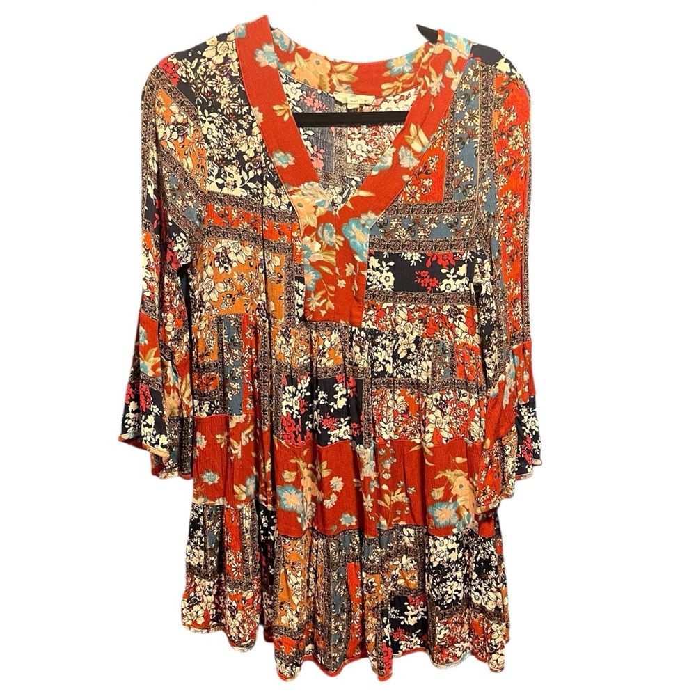 Entro Womes top Medium bohemian festival cottagecore patchwork